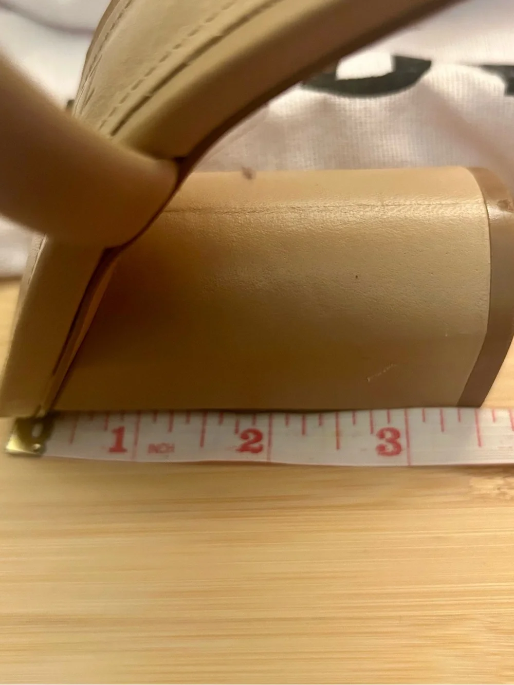 Schutz Ully Nappa Leather Mule Sandal Block Heels Beige Tan Nude Sz 7.5 w/ Box
